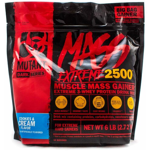 Гейнер Mutant Mutant Mass XXXtreme, 2720 г, cookies & cream