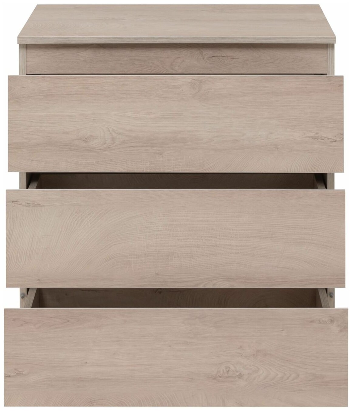 Комод Aquanet Сканди 70x40 дуб крафт, 3 ящика - фото №2