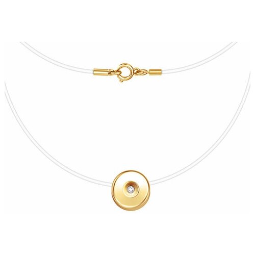 Леска на шею с подвеской Vesna jewelry 6472-150-00-02 с бриллиантом