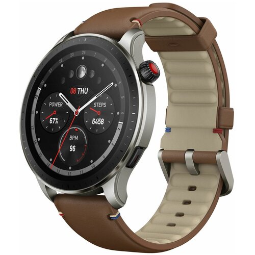 Смарт-часы Amazfit GTR 4 A2166 Brown Leather умные часы амазфит