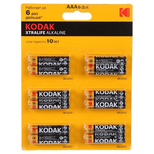 Элемент питания Kodak XtraLife Alkaline AAA LR03 бл 12 элемент питания panasonic alkaline power aaa бл 6 5410853040972