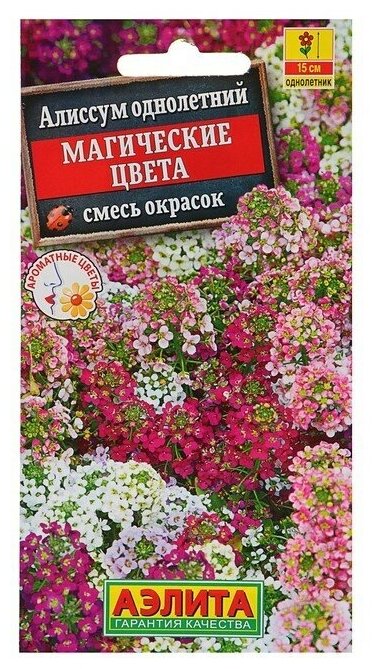 Семена цветов Алиссум "Магические цвета", смесь окрасок, О, 0,1 г