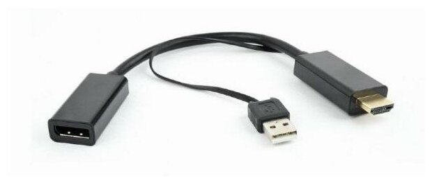 Переходник HDMI DisplayPort 0.15м Gembird DSC-HDMI-DP круглый черный