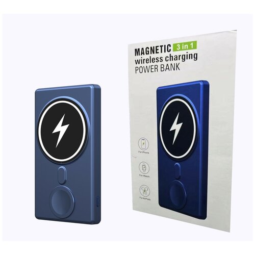 Беспроводной Powerbank 5 000 мАч Повербанк Внешний беспроводной аккумулятор Синий 172000₽