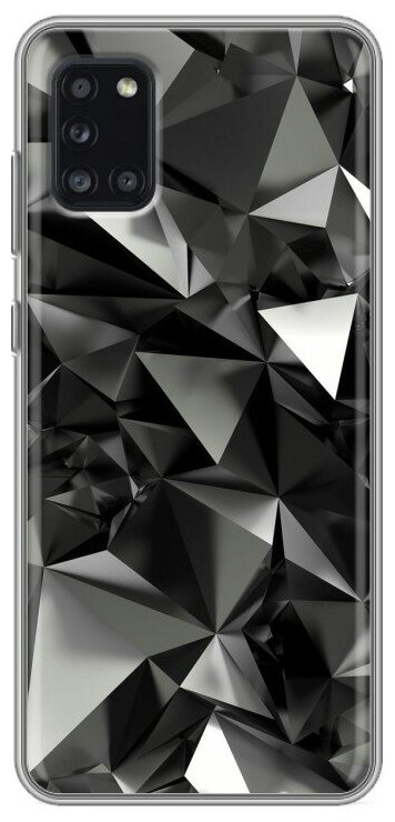 Дизайнерский силиконовый чехол для Самсунг А31 / Samsung Galaxy A31 Черные кристаллы