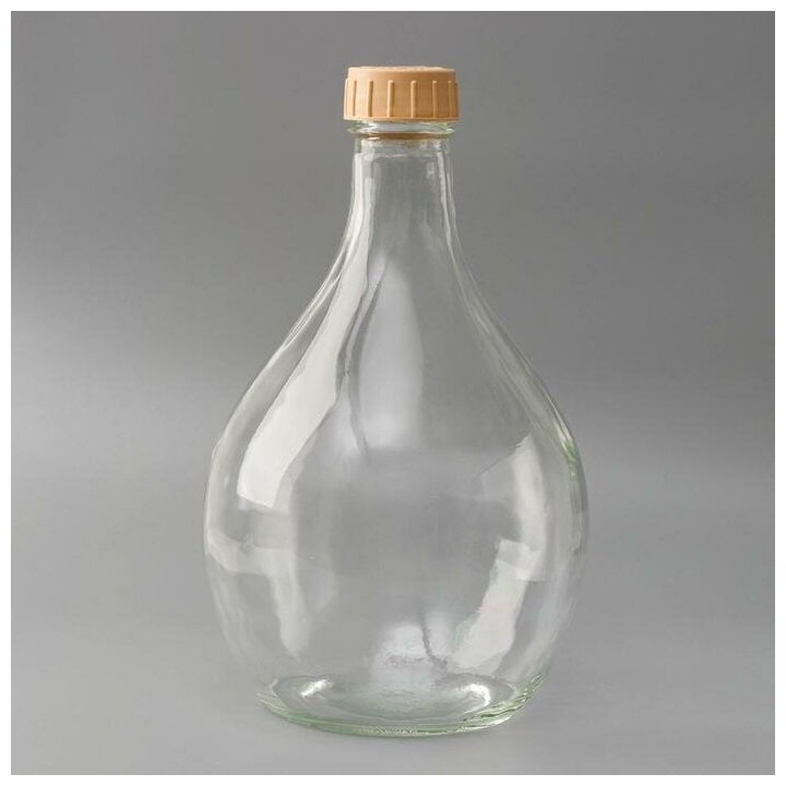 Бутылка NiNaGlass стеклянная Дамижана, 5 л, с крышкой (4840164157)