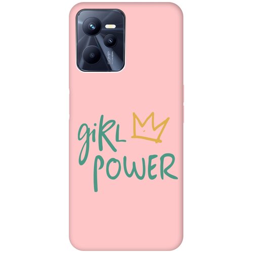 Силиконовый чехол на Realme C35 / Рилми С35 Silky Touch Premium с принтом Girl Power! розовый матовый чехол на realme c35 рилми с35 soft touch мятный