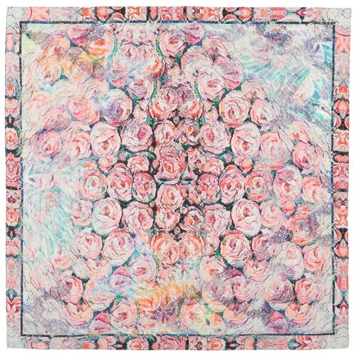 Павловопосадские платки/Шелковый платок (крепдешин), 10099 вид: 1, розовый