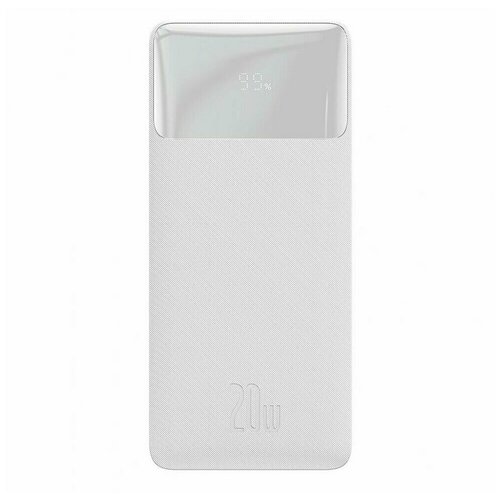 внешний аккумулятор baseus bipow digital display 10000mah 20w черный Внешний аккумулятор Baseus Bipow Digital Display Power Bank 30000mAh 20W / Белый