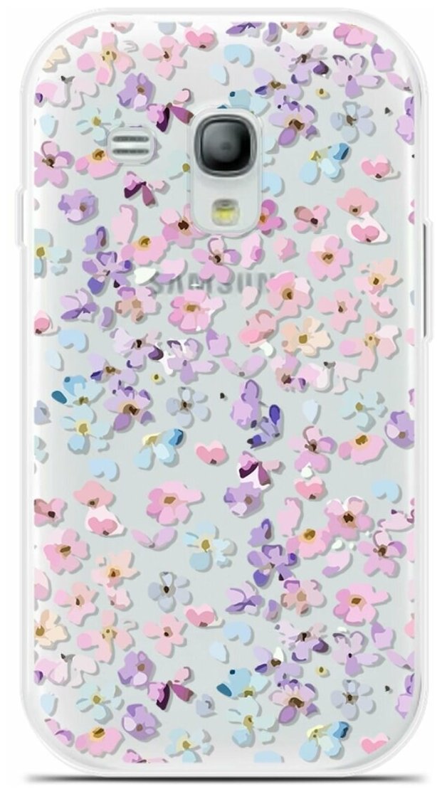 Силиконовый чехол на Samsung Galaxy S3 mini Розовые цветы / для Самсунг Галакси С3 Мини