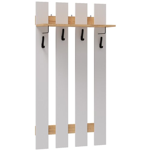 Вешалка Кевин 800 белый/дуб крафт золотой