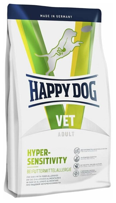 Happy Dog VET Diet Hypersensitivity 1кг х 2шт против кормовой непереносимости, монобелок для собак