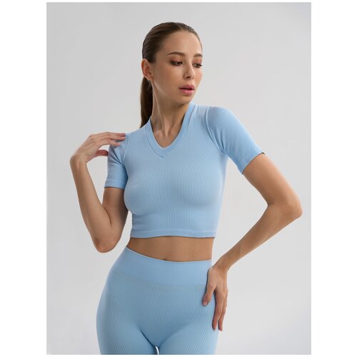 Топ Mademoiselle 9046 Crop top Rib light blue XS/S