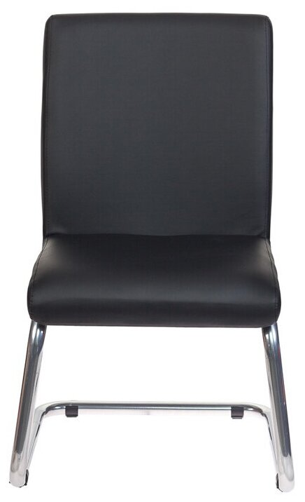 Кресло CH-250-V черный эко. кожа полозья металл хром / Кресло для посетителей, ресепшена, дома