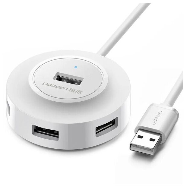 Хаб USB Ugreen CR106 USB 2.0 Hub 4 Ports 1m White 20270