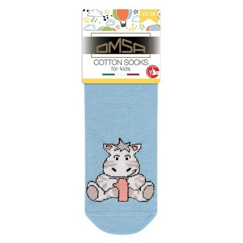 фото Носки omsa размер 23-26, голубой, розовый