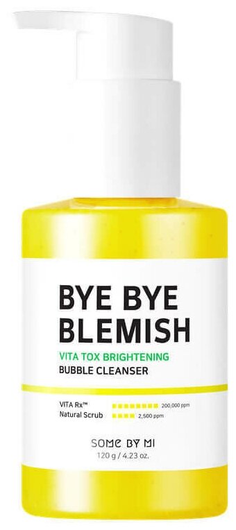 SOME BY MI Очищающее кислородное средство для осветления кожи BYE BYE BLEMISH VITA TOX BRIGHTENING BUBBLE CLEANSER, 120 гр