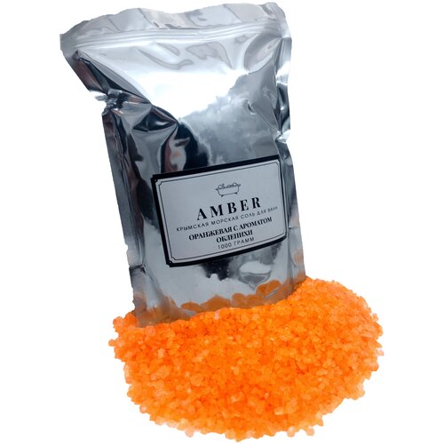 Amber Крымская морская соль для ванны 1000 гр. Оранжевая с ароматом облепихи