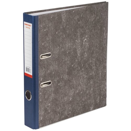 Папка-регистратор офисмаг, фактура стандарт, с мраморным покрытием, 50 мм, синий корешок, 225586
