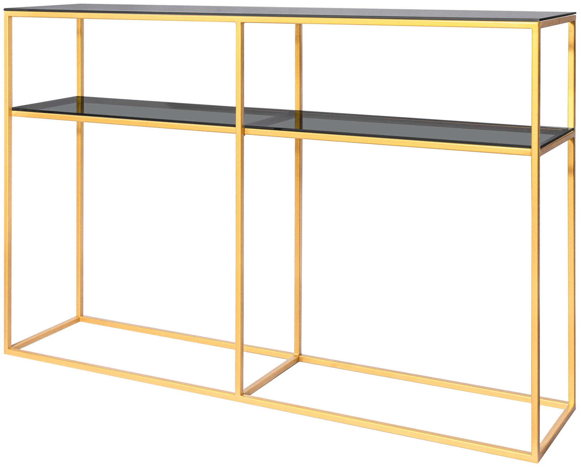 Консоль "Carlsbad" ( каркас золото, тонированное стекло) 1400х875х280 мм - фотография № 1