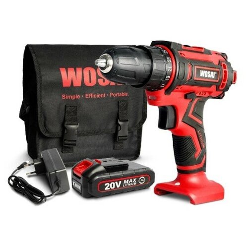 Аккумуляторный Шуруповерт WOSAI WS-3020-B1 с сумкой-кейсом 20 Вольт Литий Ионный АКБ 329000₽