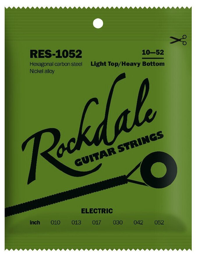 ROCKDALE RES-1052 струны для электрогитары, никелированная сталь, 10-52