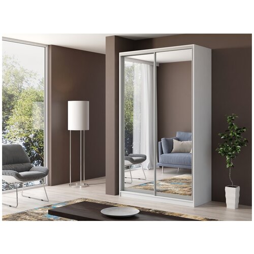 Шкаф купе Армариум белый зеркальный 120х58х240 см