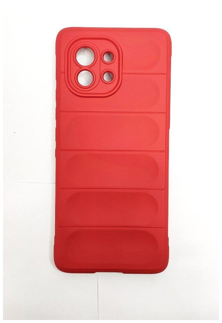 Противоударный чехол для Xiaomi Mi 11 Ксиоми Ми 11 с высоким бортом и защитой камеры красный