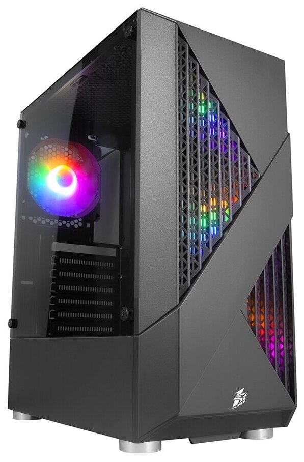 Корпус ATX 1stPlayer F3-A-BK-4F1 Без БП чёрный