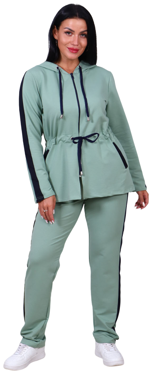 Костюм Dianida, толстовка и брюки, повседневный стиль, свободный силуэт, карманы, размер 62, зеленый