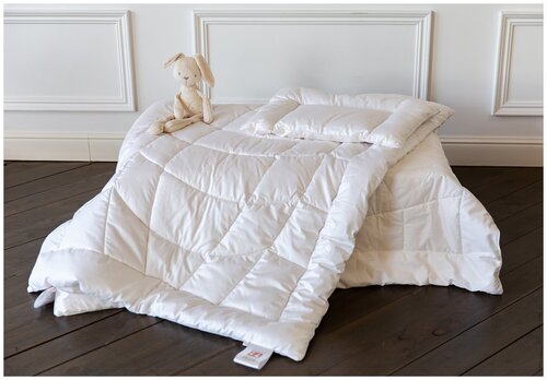 Всесезонное стеганое шелковое одеяло Baby Silk Cocoon German Grass (белый), Одеяло 100х135 стандартное