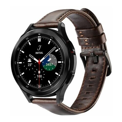 Кожаный ремешок DUX DUCIS для Samsung Galaxy Watch, Business Version, 22мм, коричневый 20 22mm strap for huawei watch gt runner 46mm strap for huawei watch gt3 3 pro gt2 gt2 pro 42mm 46mm silicone bracelet
