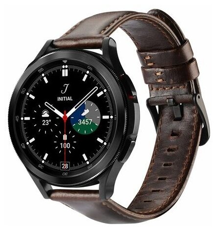 Кожаный ремешок DUX DUCIS для Samsung Galaxy Watch, Business Version, 20мм, коричневый
