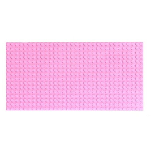 Пластина-основание для конструктора КНР 25,5х12,5 см, розовый (S001)