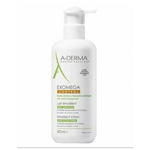 A-Derma/А-дерма, Exomega Control Смягчающий бальзам для лица и тела / Средство для сухой кожи склонной к атопии для детей и взрослых, 400 мл