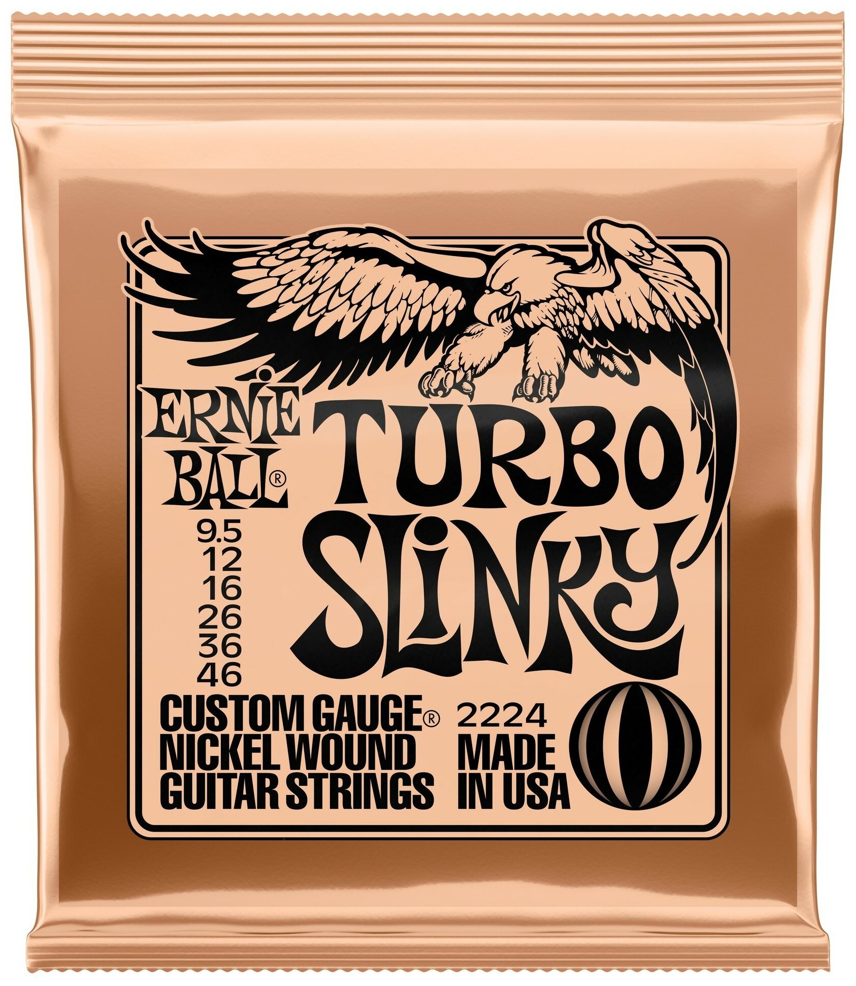 Ernie Ball 2224 Nickel Wound Turbo Slinky - Струны для электрогитары (9.5-46)