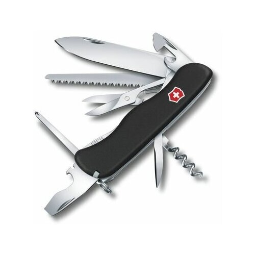 Нож Victorinox Outrider, 111 мм, 14 функций, черный нож консервный с открывалкой attribute gadget viva agc071 chrome