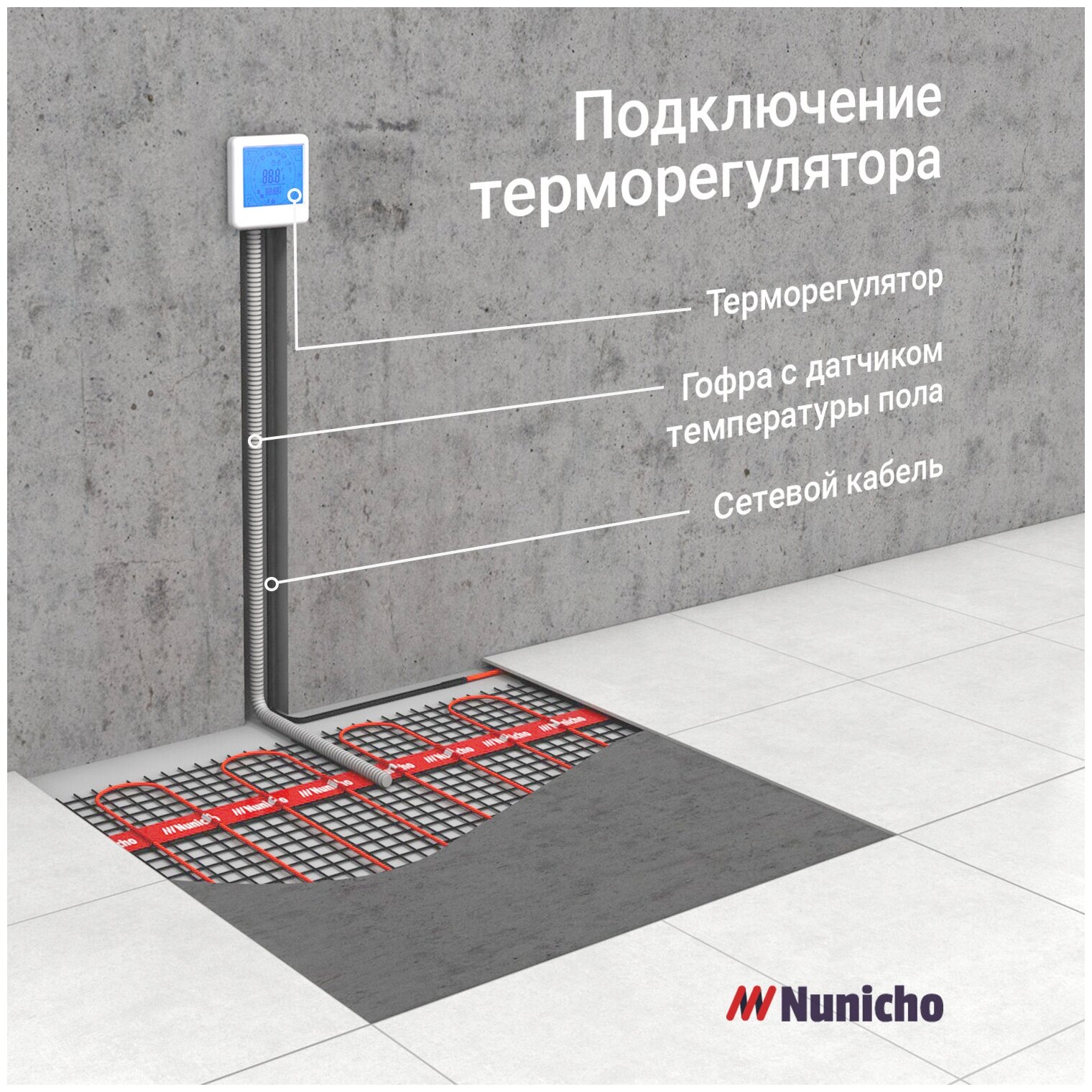 Теплый пол под плитку в стяжку NUNICHO 4 м2, 200 Вт/м2 двужильный экранированный электрический нагревательный мат - фотография № 12