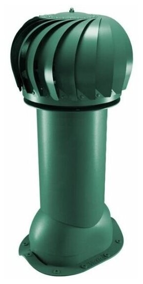 Роторный вентиляционный выход для металлочерепицы D 110 мм. H 550 мм., утепленный, Viotto RAL 6005 зеленый - фотография № 1