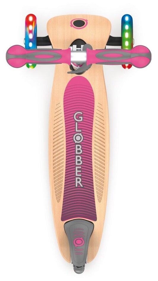 Globber Primo Foldable Wood Lights Pink