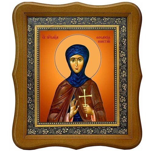 флаг феодосия Феодосия Константинопольская преподобномученица, дева. Икона на холсте.