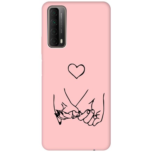Силиконовый чехол на Huawei P Smart (2021), Хуавей П Смарт (2021) Silky Touch Premium с принтом Lovers Hands светло-розовый силиконовый чехол на huawei p smart 2021 хуавей п смарт 2021 silky touch premium с принтом heartbreaker розовый