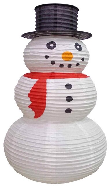 Peha Новогодняя бумажная фигура Снеговик в цилиндре 55 см с подсветкой SD-33106
