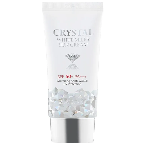 3W Clinic (Crystal White Milky Sun Cream SPF 50+) Крем для лица осветляющий молочный солнцезащитный 50 мл