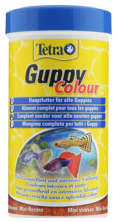 Корм для аквариумных рыб Tetra Guppy Colour Mini Flakes 100 мл (хлопья мини) - фотография № 5