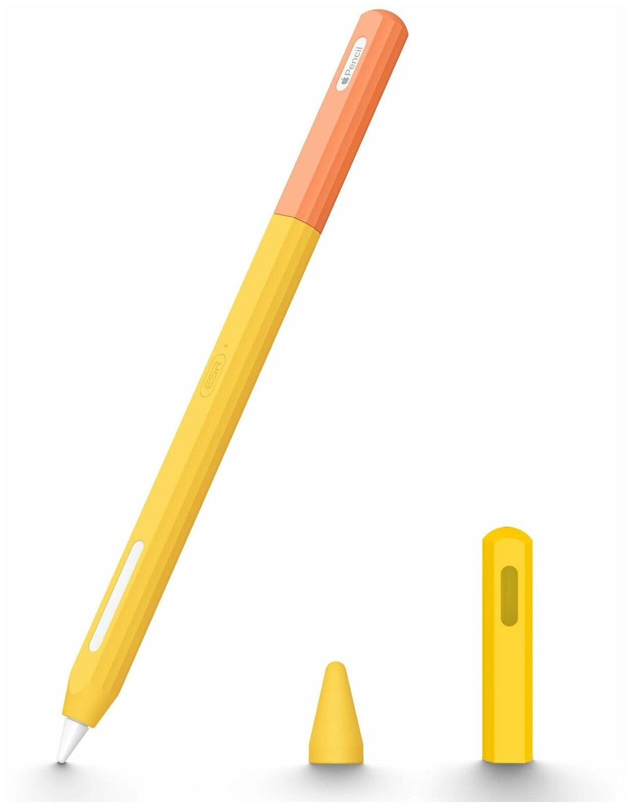 Чехол ESR Pencil Cover силиконовый для Apple Pencil 2 - желтый с оранжевым