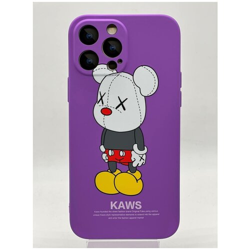 Силиконовый чехол для iPhone 13 Pro Luxo Kaws/ Чехол светящиеся в темноте