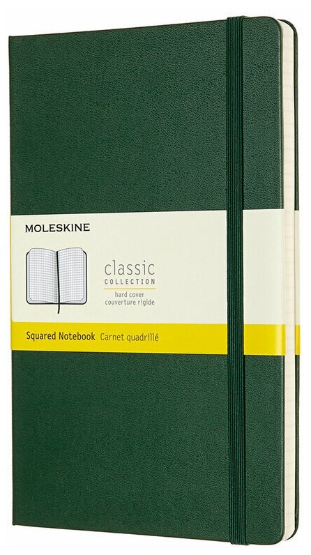 Блокнот Moleskine CLASSIC QP061K15 13х21см 240стр. в клетку, твердая обложка, зеленый