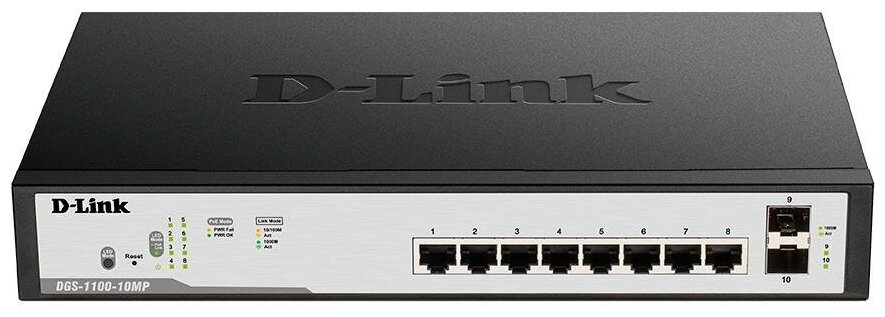 Коммутатор PoE D-link DGS-1100-10MP/C1A