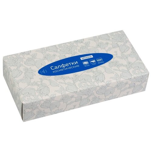 Салфетки косметические OfficeClean 2-слойные, 20х20 см, в картонном боксе, белые, 100 штук (279679)